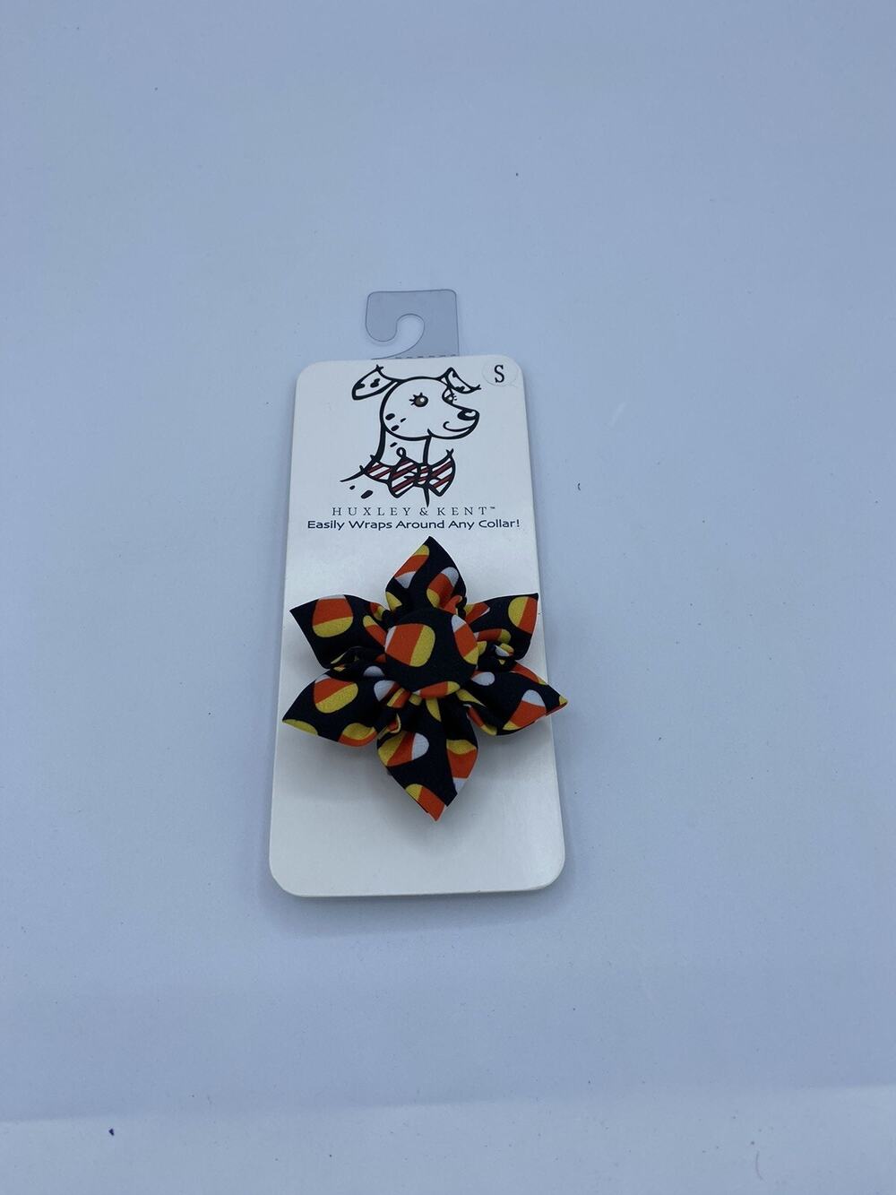 Huxley & Kent Halloween Bows To Wrap Around Any Collar/Orange & White Size Small